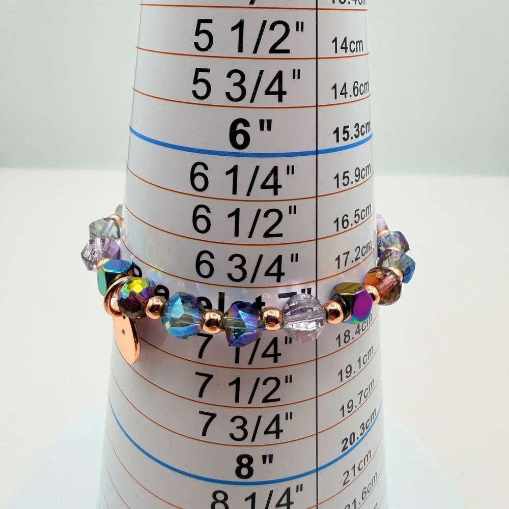 Vintage Y2K Naughty Or Nice Beaded Charm‎ Bracelet Women's Classic Retro Jewelry